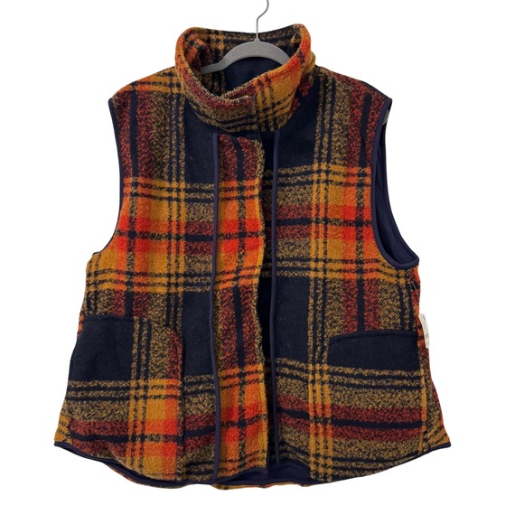 We The Free Jackets & Blazers - We The Free People Plaid Vest M Sleeveless Snap Front‎ Pockets Gorpcore Boho